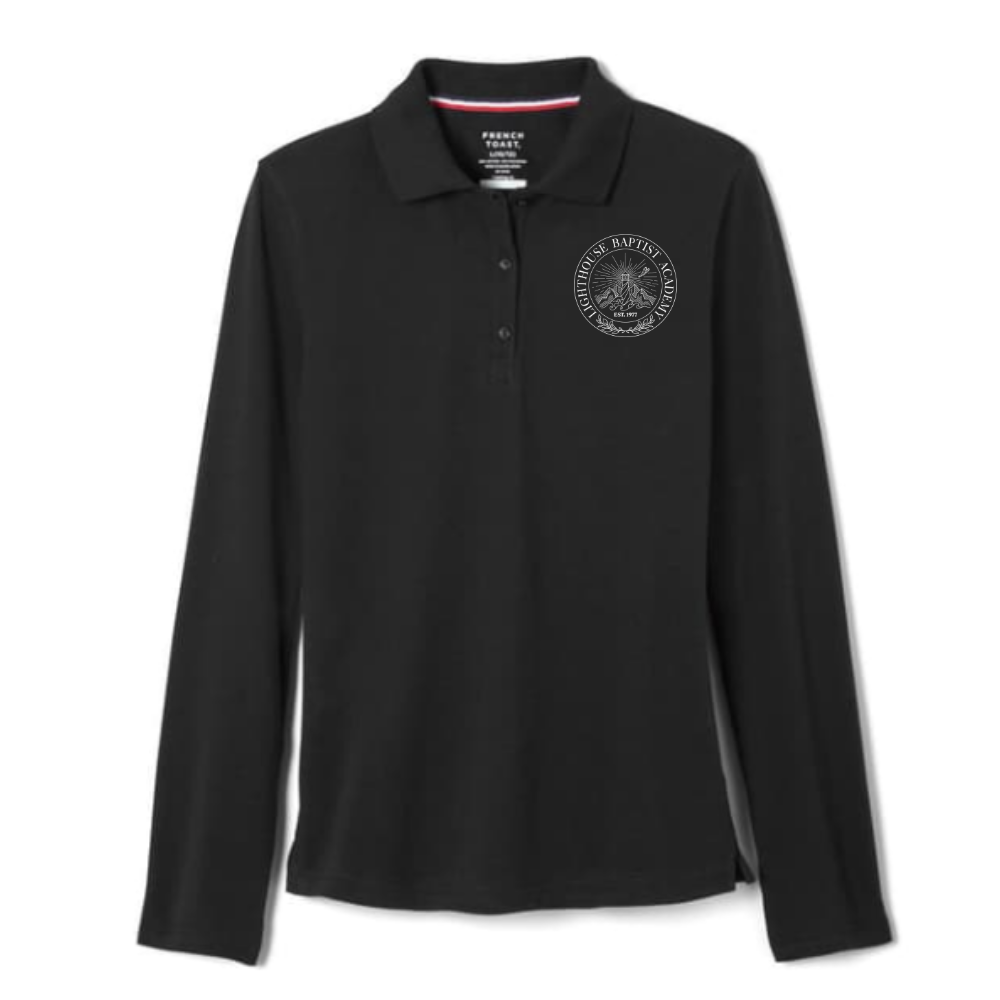 Girls Long Sleeve Polo w/logo